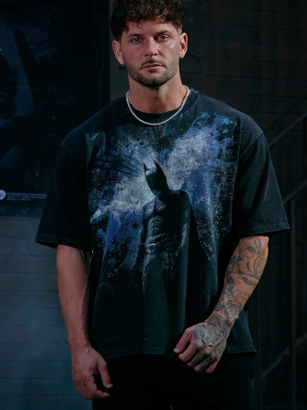 YOUNGLA black Graphic Batman Tee - Men's Casual Short Sleeve Shirt